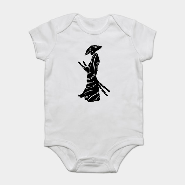 Samurai Lines - Minimalist Japanese Art Baby Bodysuit by TuncGK